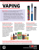 Image of flyer Tips for Talking to Your Kids About Vaping 